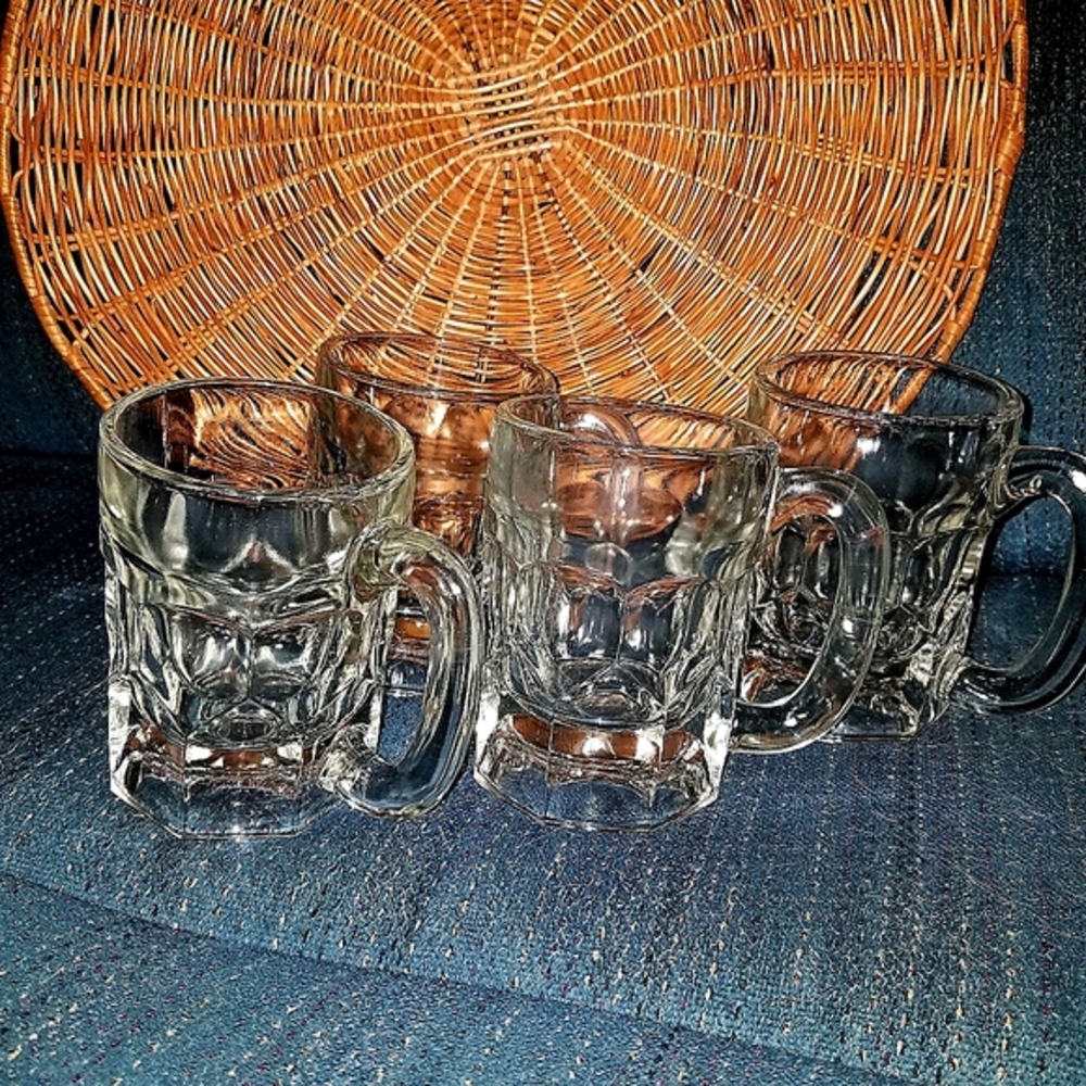 Vintage Set of 4 weighted beer mugs